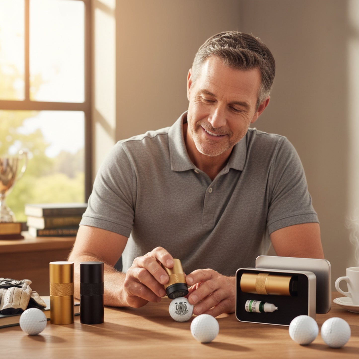 Personalized Golf Ball Stamp Custom Marker with Logo Quick Dry Smudge-Proof Ink Golf Accessories Gifts for Men Golfers