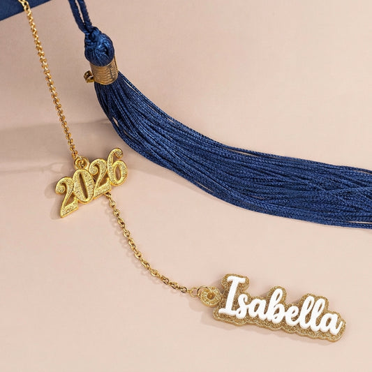 Personalized Graduation Cap Charm 2026 Custom Glitter Name Tassel Ornament Acrylic Keepsake Gift for High School College Graduates