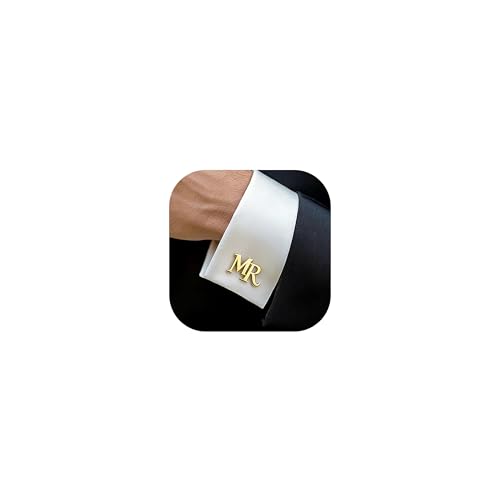 Custom Initial Cufflinks for Men, Personalized Engraved Monogram Cuff Links, Wedding Groomsmen Proposal Gifts, Formal Business Suit Accessories for Groom Husband Dad
