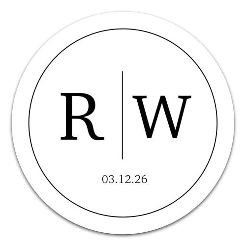 Personalized Wedding Stickers Custom Envelope Seals with Initials Date Text Round Labels for Invitations Thank You Cards Favors Bridal Shower