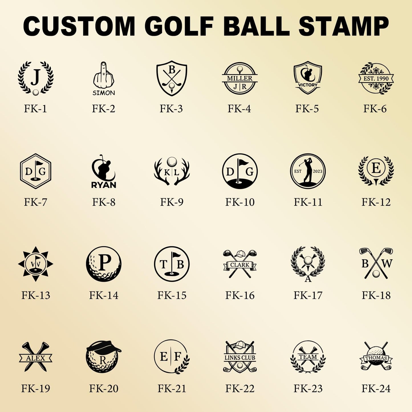 Personalized Golf Ball Stamp Custom Marker with Logo Quick Dry Smudge-Proof Ink Golf Accessories Gifts for Men Golfers
