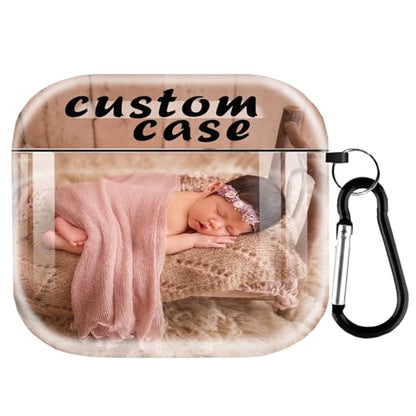 Custom AirPods Case with photo- Personalize with Your Own Photo & Text, Durable Protective Cover Compatible with AirPods Pro 1st & 2nd Gen, Ideal Unique Gift with Convenient Keychain
