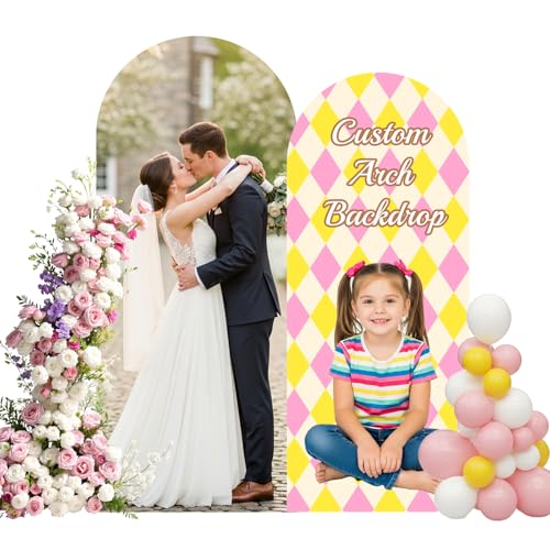 Custom Arch Backdrop with Stand, Personalized Freestanding Cutout Standee, Weather Resistant Background Board for Birthday Party, Wedding, Graduation & Event Decor