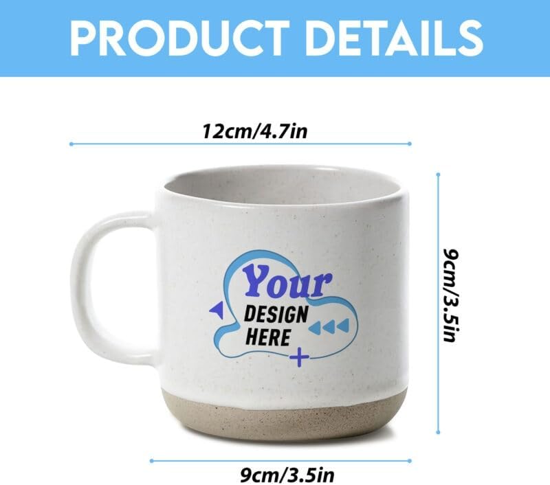 Personalized Photo Pottery Mug Custom Picture Coffee Cup Grandpa from Daughter Son Rustic Customized Drinkware for Fathers Day Birthday