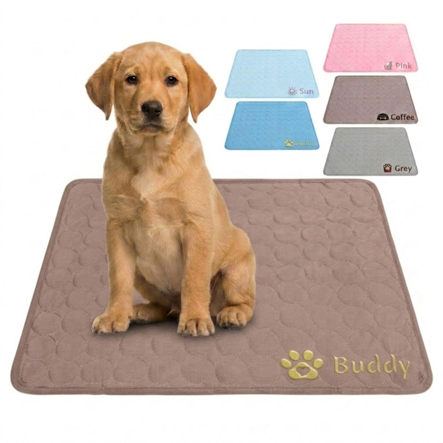 Personalized Dog Cooling Mat Custom Pet Ice Pad with Name & Photo, Washable Ice Silk Summer Cooling Blanket for Dogs Cats, Portable Self Cooling Bed Mat for Kennel Crate Sofa