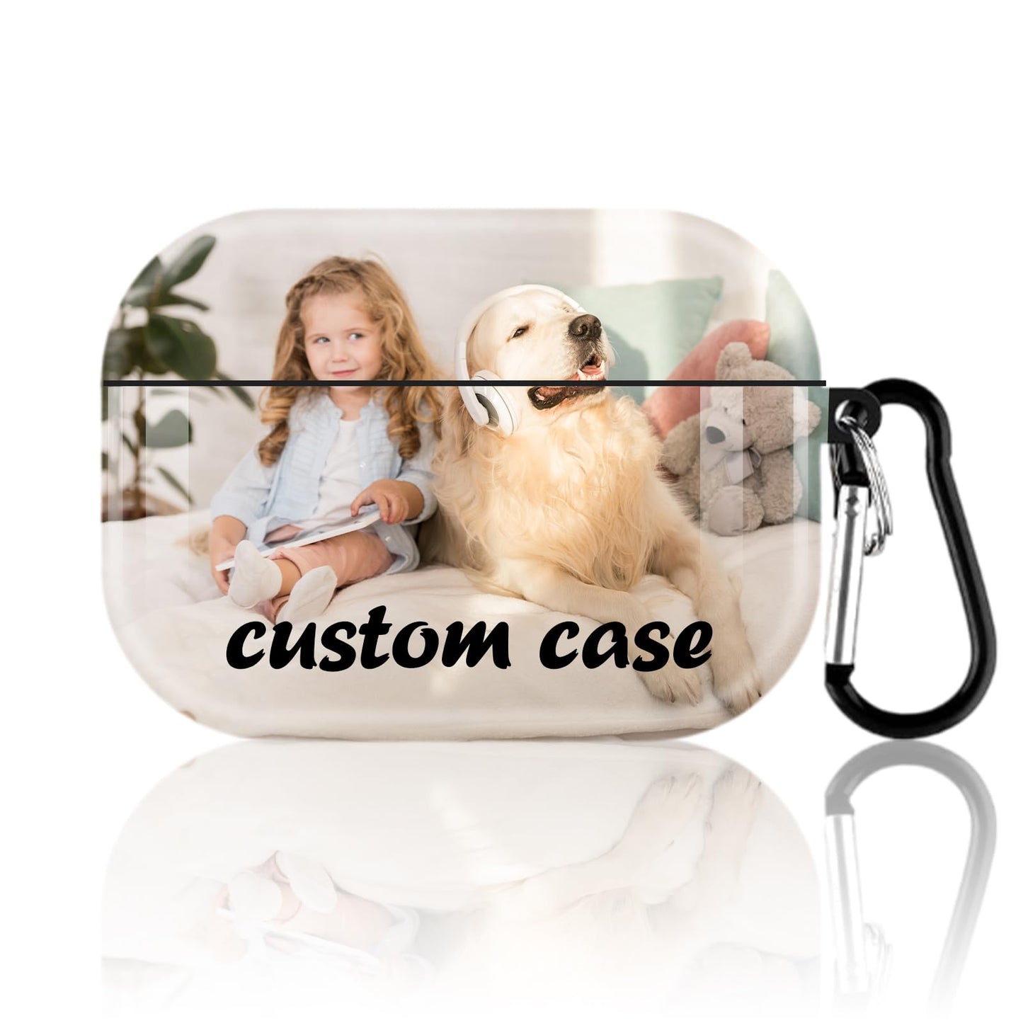 Custom AirPods Case with photo- Personalize with Your Own Photo & Text, Durable Protective Cover Compatible with AirPods Pro 1st & 2nd Gen, Ideal Unique Gift with Convenient Keychain