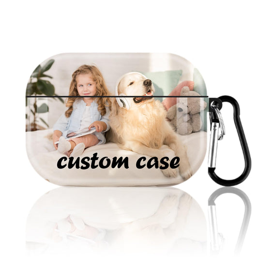 Custom AirPods Case with photo- Personalize with Your Own Photo & Text, Durable Protective Cover Compatible with AirPods Pro 1st & 2nd Gen, Ideal Unique Gift with Convenient Keychain