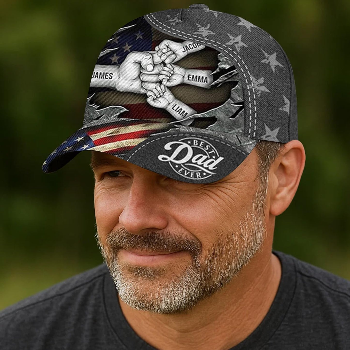 Personalized Dad Cap with Kids Names Custom Baseball Hats for Men Custom Text Hat Fathers Day Birthday Gifts for Grandpa Daddy Papa Husband