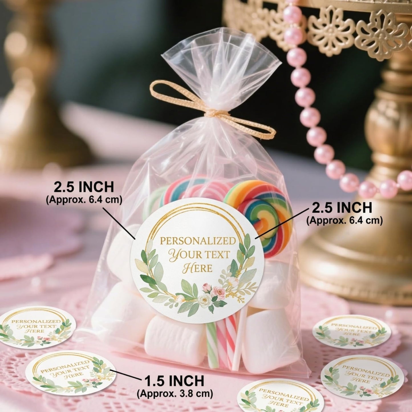Custom Personalized Stickers for Wedding Favors & Business Logo, Waterproof Vinyl Labels for Hotel Welcome Bags, Birthday Party & Gift Boxes, Customized Sticker Labels 50-1000 Pack