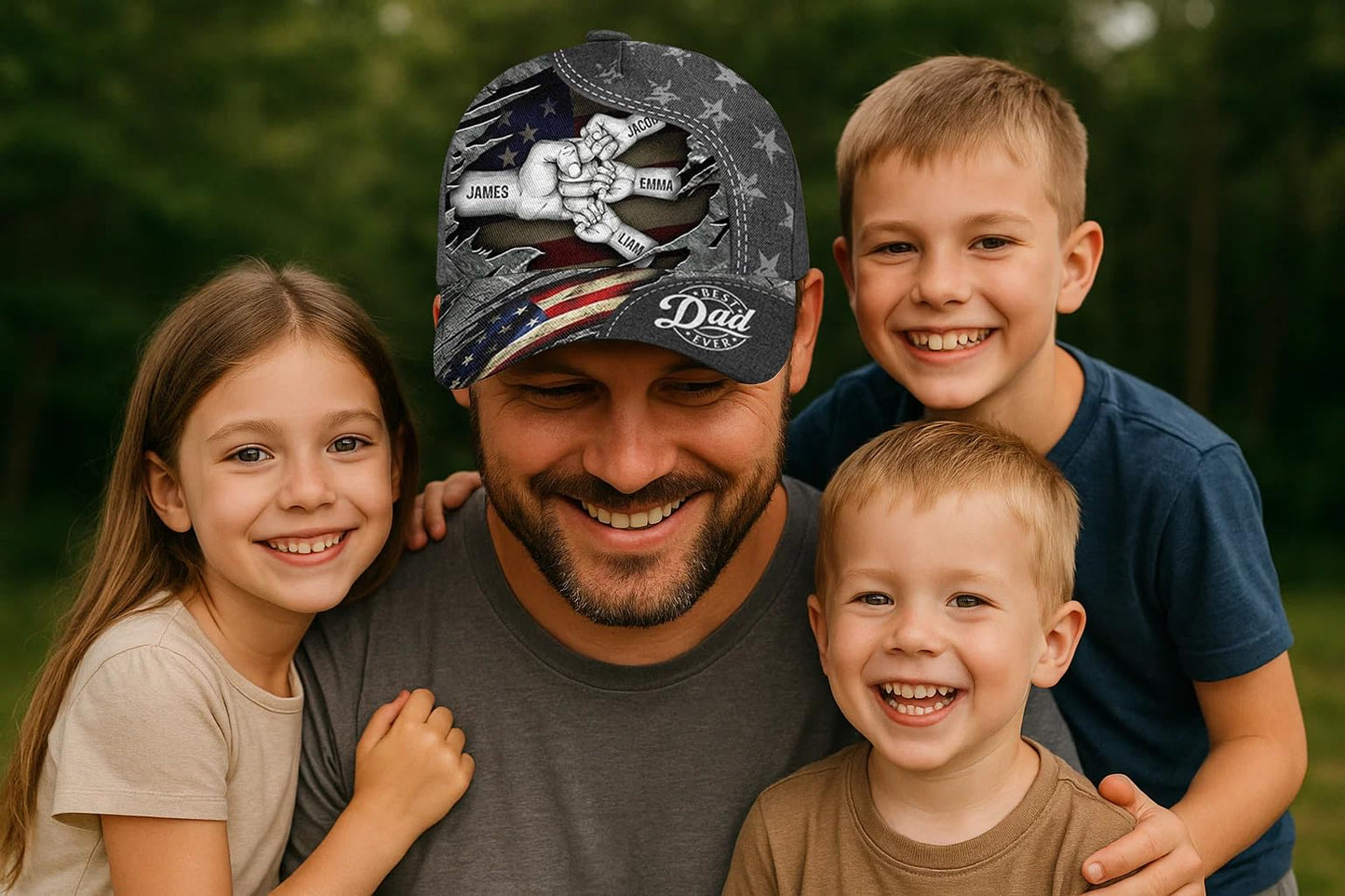 Personalized Dad Cap with Kids Names Custom Baseball Hats for Men Custom Text Hat Fathers Day Birthday Gifts for Grandpa Daddy Papa Husband