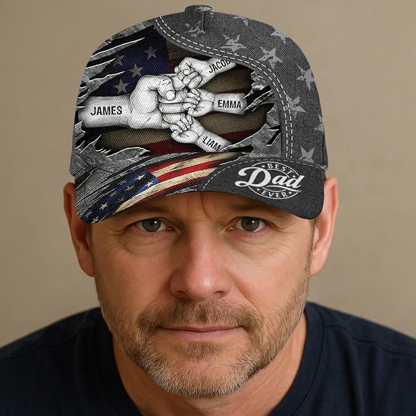 Personalized Dad Cap with Kids Names Custom Baseball Hats for Men Custom Text Hat Fathers Day Birthday Gifts for Grandpa Daddy Papa Husband