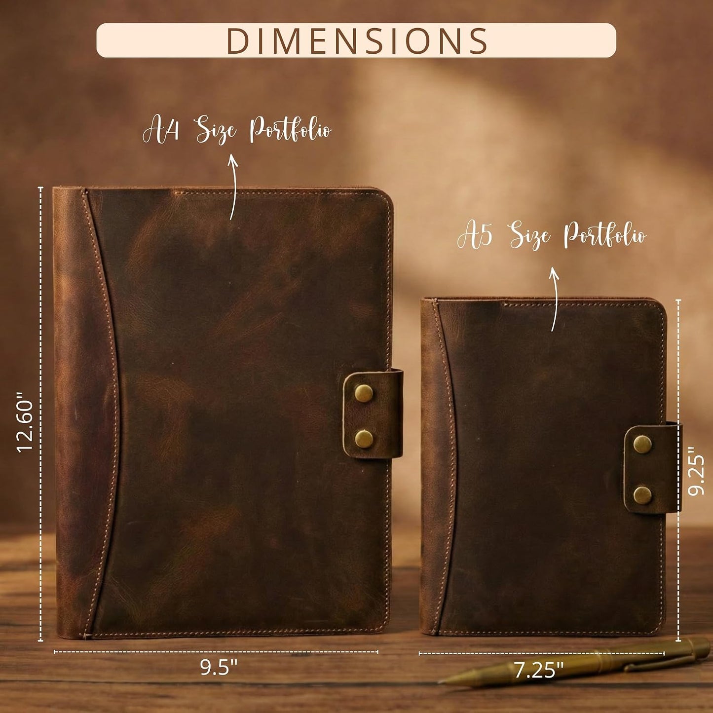 Personalized Leather Portfolio Custom Business Document Organizer Padfolio with Name Logo Engraving, Professional Resume Folder Binder Gift for Men Women Coworker Graduation