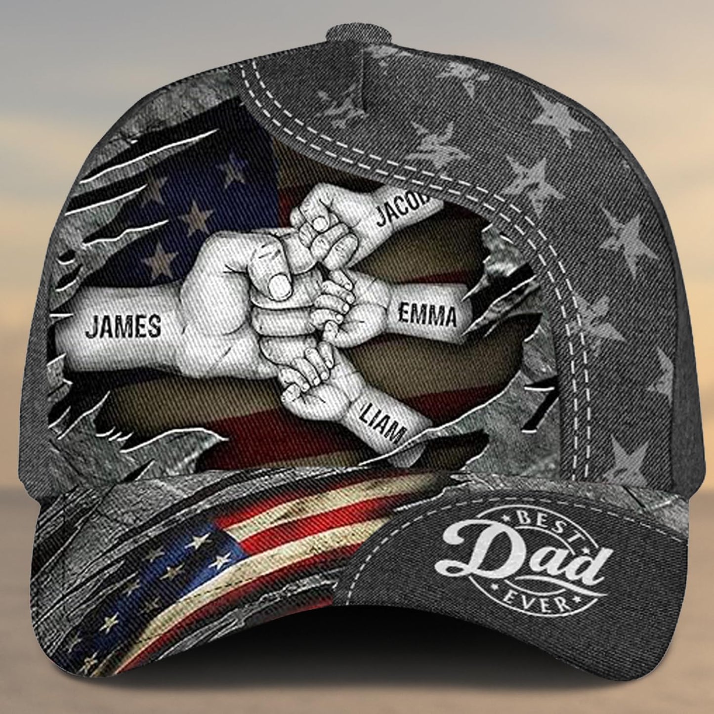 Personalized Dad Cap with Kids Names Custom Baseball Hats for Men Custom Text Hat Fathers Day Birthday Gifts for Grandpa Daddy Papa Husband