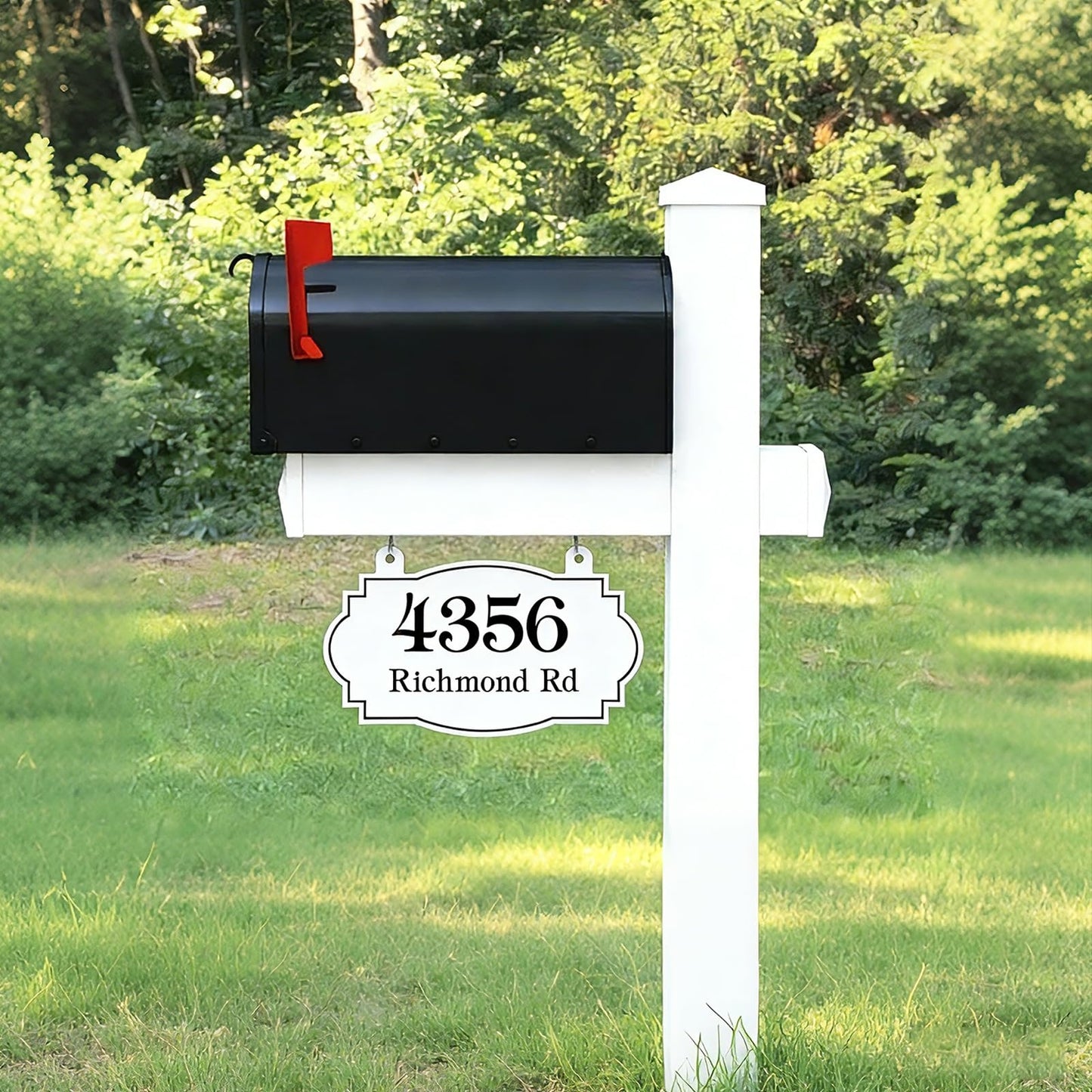 Personalized Custom Hanging Address Sign Metal House Numbers for Outside Mailbox Plaque Outdoor Yard Fence Decor