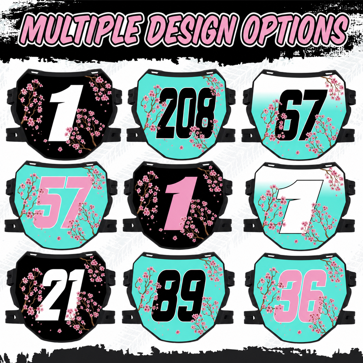 Custom Downhill Plate Decal, Personalized Name and Number Race Graphics for Mountain Bikes and E-Bikes, Durable Outdoor Vinyl Sticker