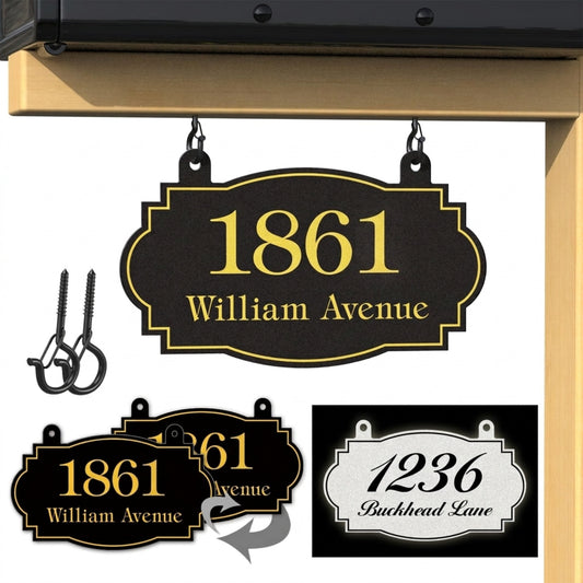 Personalized Custom Hanging Address Sign Metal House Numbers for Outside Mailbox Plaque Outdoor Yard Fence Decor