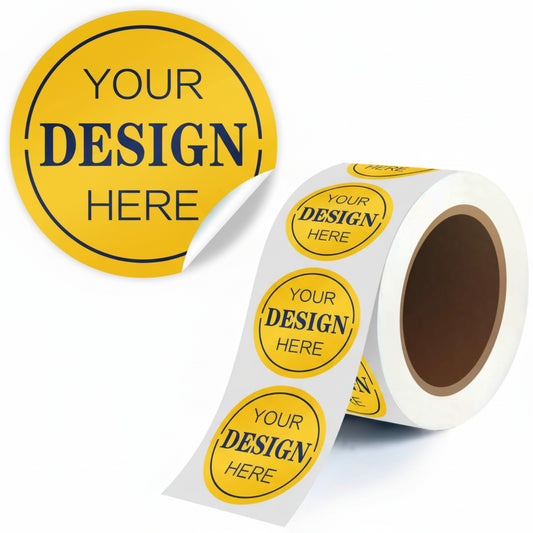 Custom Stickers Personalized Logo Labels, 1"-10" Waterproof Vinyl Die Cut Stickers on Roll, Custom Printed Decals for Small Business Packaging, Water Bottles, Events & Outdoor Use - Design Your Own