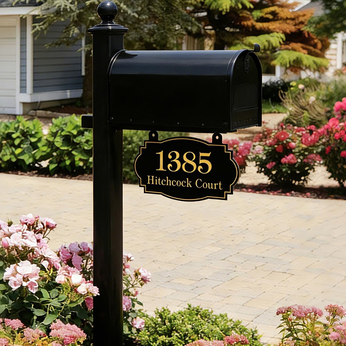 Personalized Custom Hanging Address Sign Metal House Numbers for Outside Mailbox Plaque Outdoor Yard Fence Decor